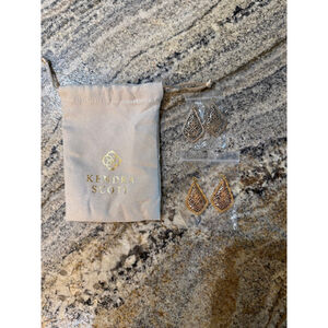 Women's Kendra Scott Gold & Silver Filigree Drop Earrings One Size